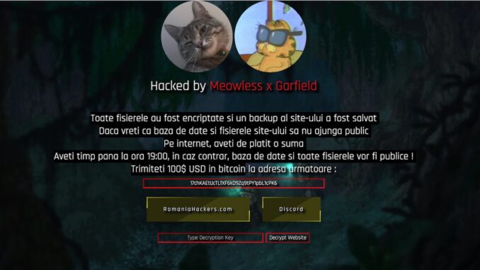 Site-ul CJ Cluj, atacat de hackeri. Captură FOTO: BizPLUS