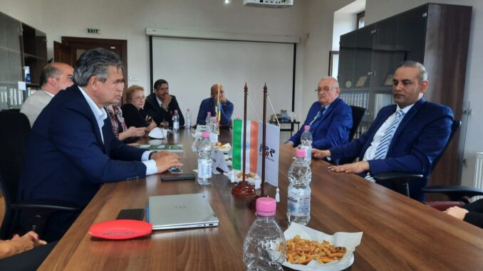 Conducerea UNPR, la discuții cu ambasadrul Indiei la București, Rahul Shrivastava. FOTO UNPR