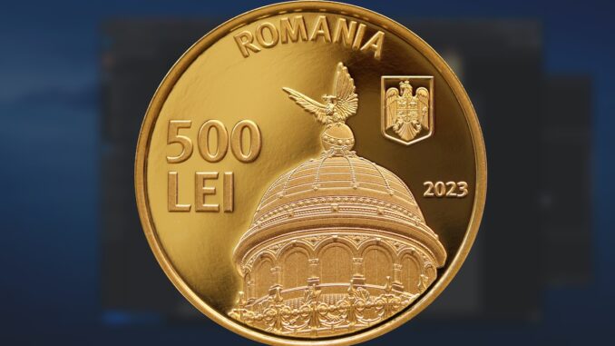 Noua monedă de aur de 500 lei. FOTO BNR